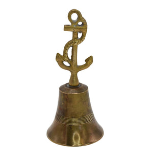 Vintage Fouled Anchor Brass Bell, Nautical Coastal Brass Bell, Nautical Gold Decor, Coastal Gold Decor - Premier Estate Gallery