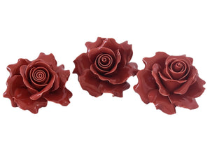 Estate Porcelain Red Roses Decorative Shelf Decor c1950-60 Capodimonte Style BIG