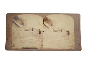 1875 Ice Bridge Niagara Falls NY Stereograph Real Photo Viewing Card Great Early Winter Photo