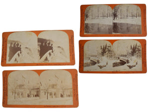 Antique Victorian Era Stereographic Images Niagara Falls Niagara NY, Real Photo by Whiting View Company, Prospect Point, Ice Palace, Luna Island