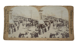 Late Victorian Era Coney Island NY Sea Shore Boardwalk Stereoview Card Photo c1900 - The Whiting View Co 2553