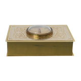 Vintage Gold Book Trinket Box with Thermometer Made in France Desktop Accessory