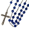 Sterling Silver Cobalt Blue Faceted Rosary Beads Our Lady of Fatima Vintage Rosaries 5 Decade - Premier Estate Gallery 2
