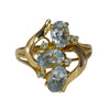 Vintage 14k Gold Aquamarine Ring with Diamond Accents Cascading Gemstone Ring - Premier Estate Gallery 
