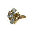Vintage 14k Gold Aquamarine Ring with Diamond Accents Cascading Gemstone Ring - Premier Estate Gallery  1