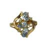 Vintage 14k Gold Aquamarine Ring with Diamond Accents Cascading Gemstone Ring - Premier Estate Gallery  2