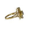 Vintage 14k Gold Aquamarine Ring with Diamond Accents Cascading Gemstone Ring