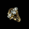 Vintage 14k Gold Aquamarine Ring with Diamond Accents Cascading Gemstone Ring