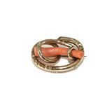 Victorian 14k Gold Love Knot with Branch Coral Antique Brooch Pendant - Premier Estate Gallery 2