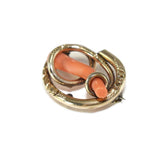Victorian 14k Gold Love Knot with Branch Coral Antique Brooch Pendant - Premier Estate Gallery 3