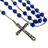 Sterling Silver Cobalt Blue Faceted Rosary Beads Our Lady of Fatima Vintage Rosaries 5 Decade - Premier Estate Gallery  4