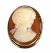 Vintage 18k Gold Cameo Pendant or Brooch Italy Signed Convertible Setting c1920 - Premier Estate Gallery