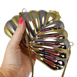 Deco Style Metal Puffy Fan Evening Bag or Clutch Two Tone Metal - Premier Estate Gallery 3