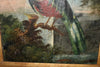 Antique Folk Art Oil Painting Colorful Bird Gilt Frame