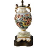 Capodimonte Italy Porcelain Table Lamp w Mermaids Mermen Cherubs Putti Vintage Coastal Decor - Premier Estate Gallery 1
