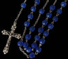 Sterling Silver Cobalt Blue Faceted Rosary Beads Our Lady of Fatima Vintage Rosaries 5 Decade - Premier Estate Gallery 1