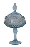 Indiana Glass Ice Blue Diamond Point Covered Compote Stunning Vintage Glass - Premier Estate Gallery 1
