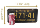 '38 NY License Plate 1939 New York World's Fair 4H71-41, 1938 New York License Plate '39 World's Fair