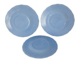 Vintage Pyrex Canada Delphite Blue Dessert Plates X3 Powder Blue Pie Crust Crimped Edge