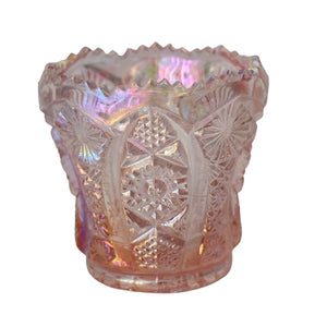 Vintage Pink Carnival Glass Toothpick Holder by Imperial Glass Iridescent Pink Decor - Premier Estate Gallery
