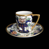 Hand Painted Nippon Chocolate Cups and Saucers Cobalt Blue Gold Moriage Antique - Premier Estate Gallery 5