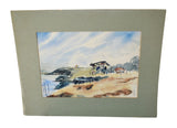 Vintage Asian Landscape Watercolor Painting Signed J. Drew Unframed 15X11 - Premier Estate Gallery 2