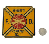 Firefighting Collectible Big Vintage Henrietta Fire Dept Company No 1 Enamel Badge Henrietta NY - Premier Estate Gallery 2