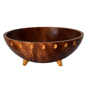 Danish Modern Baribocraft Large Wood Bowl Natural Decors MCM Teak Stain - Premier Estate Gallery