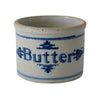 Antique Blue Decorated Stoneware Butter Crock, Authentic Farmhouse Kitchen Decor - Premier Estate Gallery 2