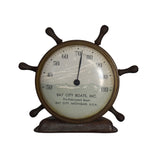 Vintage Bay City Boats Inc Michigan Ships Wheel Thermometer Desktop c1940s - Premier Estate Gallery