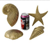 Coastal Nautical Seashell Starfish Wall Plaques X4 Vintage Gold Decor