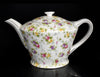 1930s Rose Chintz Porcelain Teapot Pink Lavender Yellow Roses Hotta Yu Shoten Co French Country Decor - Premier Estate Gallery