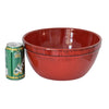 Vintage Farmhouse Style Serving Bowl Red Black Glaze Terracotta Italy