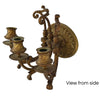 Antique Brass 3 Arm Candle Sconce Art Deco Era Ornate Gold Decor Great Patina