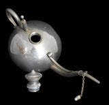 S. Sternau Antique Oil Lamp Filler Nickel Plated Ornate Style c1890s