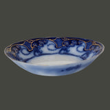 Antique H Alcock Delamere Flow Blue Soup Bowl Gilt Trim Gorgeous