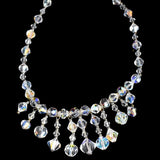 Vintage Aurora Borealis Crystal Fringe Wedding Necklace 10k White Gold Spacers - Premier Estate Gallery 5