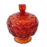 Vintage Amberina Pressed Glass Candy Dish with Lid LE Smith Beautiful Flame Color c1940 - Premier Estate Gallery 1