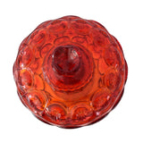 Vintage Amberina Pressed Glass Candy Dish Moon and Stars with Lid Smith Glass Beautiful Flame Color c1940