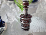 Vintage Bohemian Amethyst Glass Decanter Silver Overlay Dessert Wines Cordials - Premier Estate Gallery 5