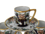 Hand Painted Nippon Chocolate Cups and Saucers Cobalt Blue Gold Moriage Antique - Premier Estate Gallery 1