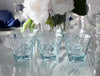 Icy Aqua Blue Optic Drape Old Fashioned Glasses,, Vintage Coastal Barware Glasses X6 - Premier Estate Gallery 2
