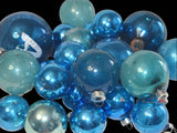 Vintage Distressed Aqua Turquoise Mercury Glass Christmas Ornaments X23, Distressed Shades of Blue Mercury Glass Ornaments - Premier Estate Gallery 1
