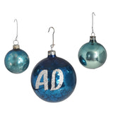 Vintage Distressed Aqua Turquoise Mercury Glass Christmas Ornaments X23, Distressed Shades of Blue Mercury Glass Ornaments