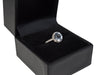 Art Deco Style 14k White Gold Aquamarine Diamond Halo Ring Engagement Ring - Premier Estate Gallery 5