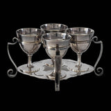 Antique James Dixon Silver Plate Cordials Barware Set with Stand c1840s Rare Sheffield Mark - Premier Estate Gallery
