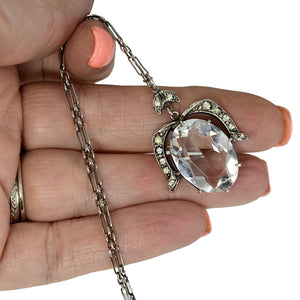 Antique Wedding Necklace Sterling Silver Drop Crystal  - Premier Estate Gallery 