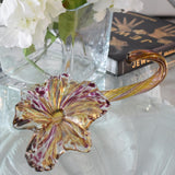 Vintage Art Glass Hand Blown Lily Flower Table Shelf Accent in Purple and Gold - Premier Estate Gallery 4