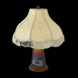 Antique Handel Era Reverse Painted Glass Lamp Needs Rewiring Art Nouveau Arts and Crafts Decor - Premier Estate Gallery 3
