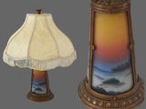 Antique Handel Era Reverse Painted Glass Lamp Needs Rewiring Art Nouveau Arts and Crafts Decor - Premier Estate Gallery 4